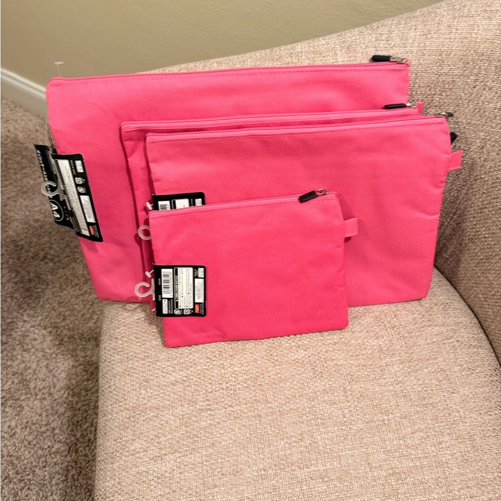 Studieux Mesh Case. 4 cases. Various sizes. Pink. Travel. Electronics. Makeup. - Picture 6 of 8